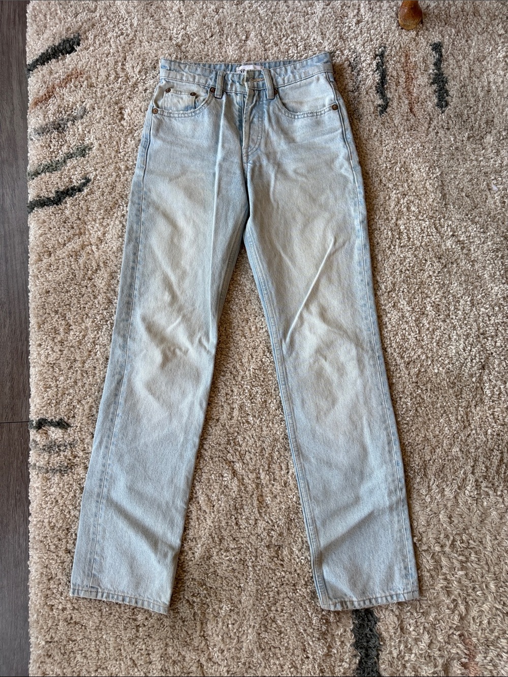 Zara Light Blue Straight Leg Jeans